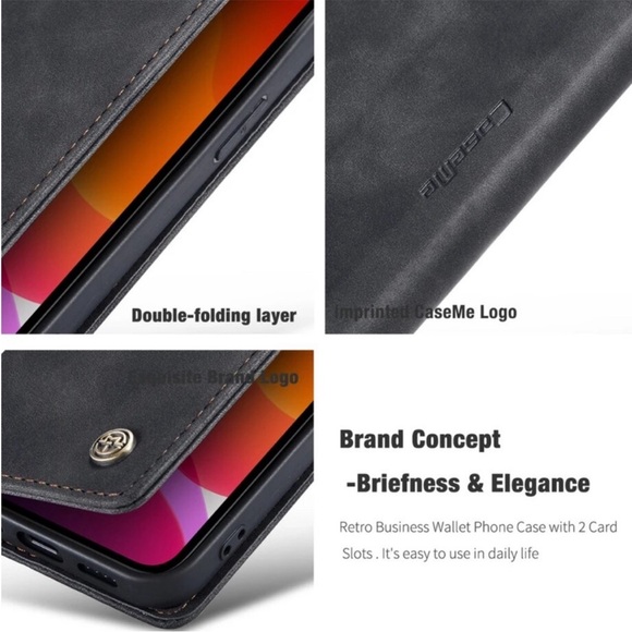 🔥 iPhone 12 high quality tan suede wallet case - Picture 9 of 14